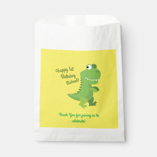 Dinosaur Birthday Party Favour Bags (Front)