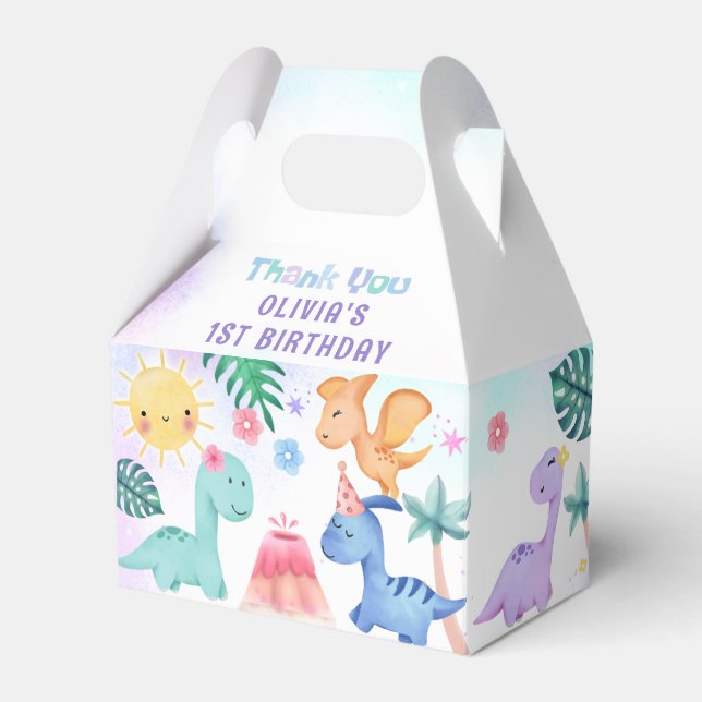 Dinosaur Birthday Party Favour Box (Front Side)