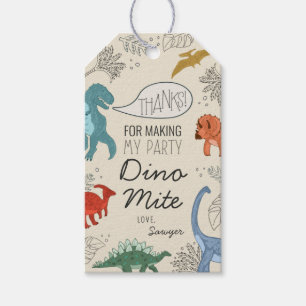 Dinosaur Birthday Party Favour Gift Tags