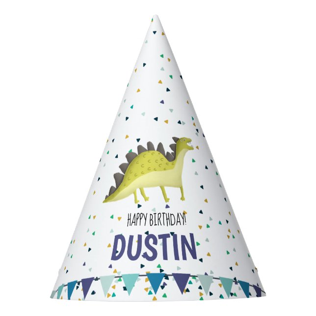 Dinosaur Birthday Party Hat (Front)