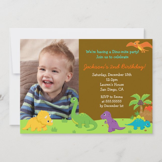 Dinosaur Birthday Party Invitaions Invitation (Front)