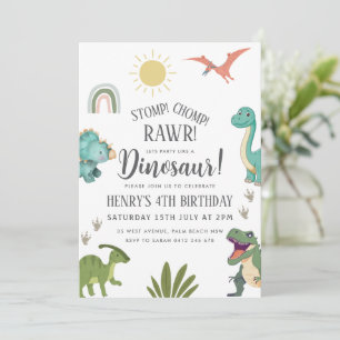 Dinosaur Birthday Party Invitation