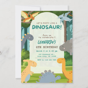 Dinosaur Birthday Party Invitation