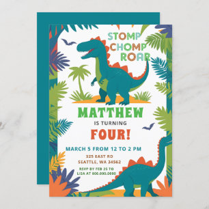 Dinosaur Birthday Party Invitation