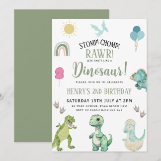 Dinosaur Birthday Party Invitation