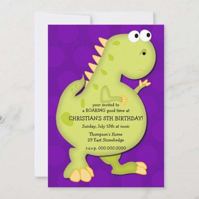 Dinosaur Birthday Party Invitation (Front)