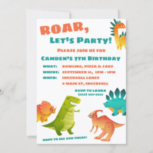 Dinosaur Birthday Party Invitation