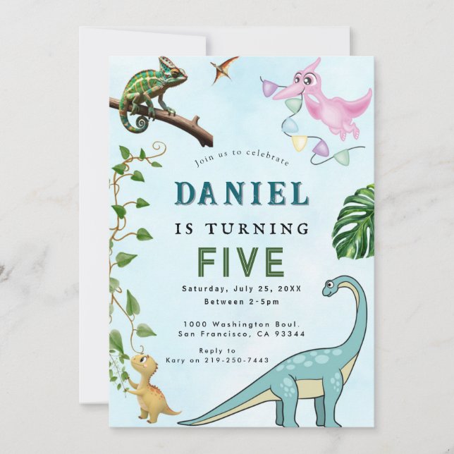 Dinosaur Birthday Party Invitation (Front)