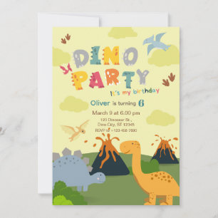 Dinosaur Birthday Party Invitation