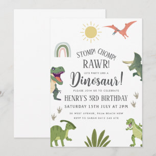 Dinosaur Birthday Party Invitation