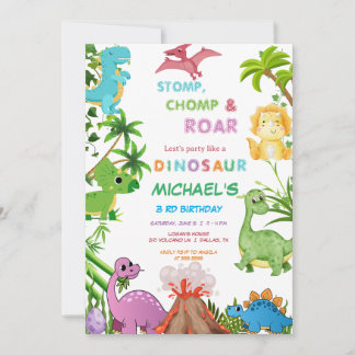 Dinosaur Birthday Party Invitation