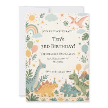 Dinosaur Birthday Party Invitation | Editable Kids