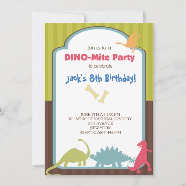 Dinosaur Birthday Party Invitations (Front)