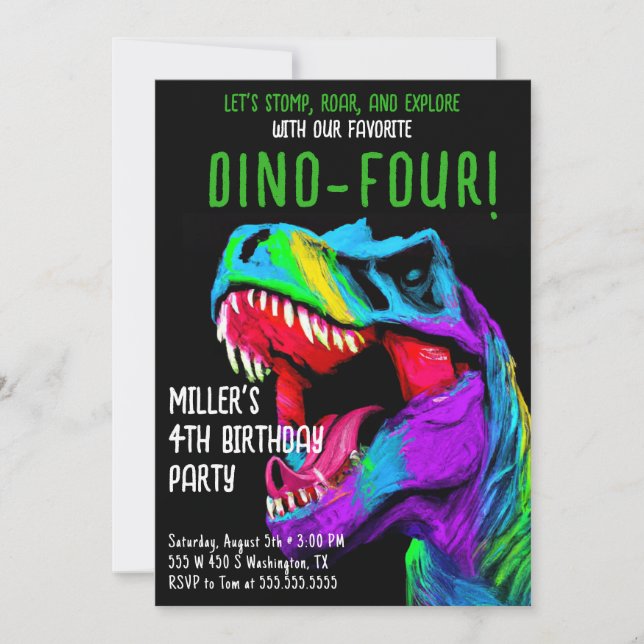 Dinosaur Birthday Party Invitations (Front)