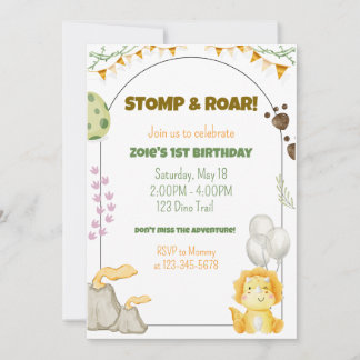 Dinosaur Birthday Party Invite