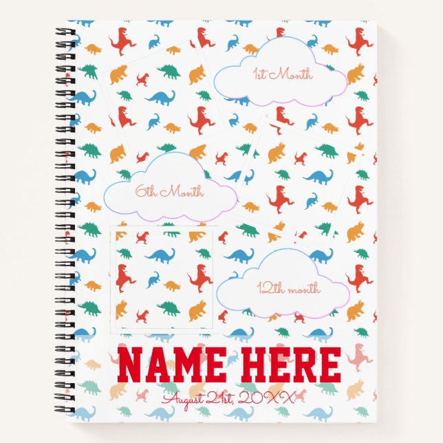 Dinosaur birthday party Milestone Guest Book (Front)
