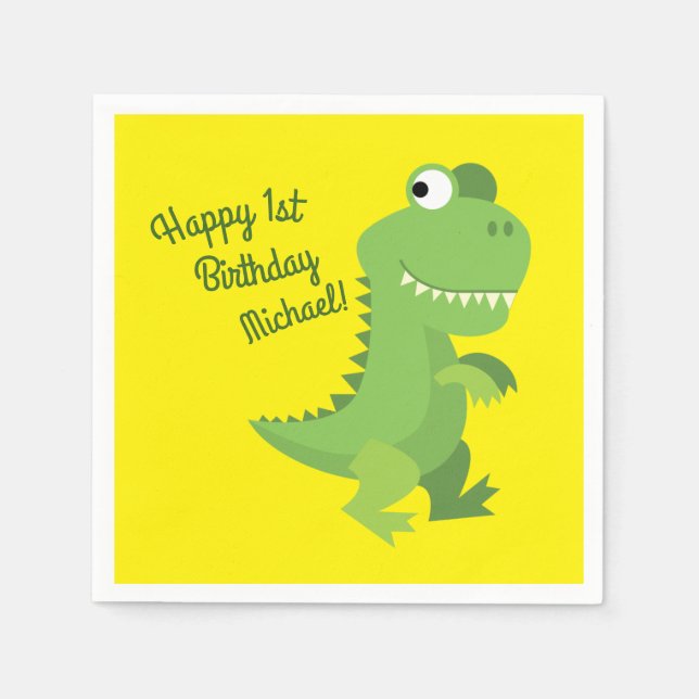Dinosaur Birthday Party Napkin (Front)