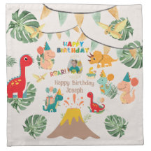 Dinosaur Birthday Party Napkins – Custom Photo 
