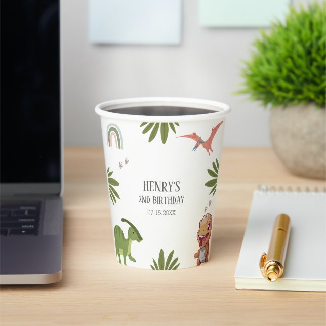 Dinosaur Birthday Party Paper Cups (Insitu)