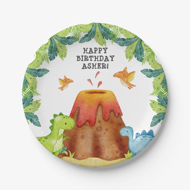Dinosaur Birthday Party  Paper Plate (Front)