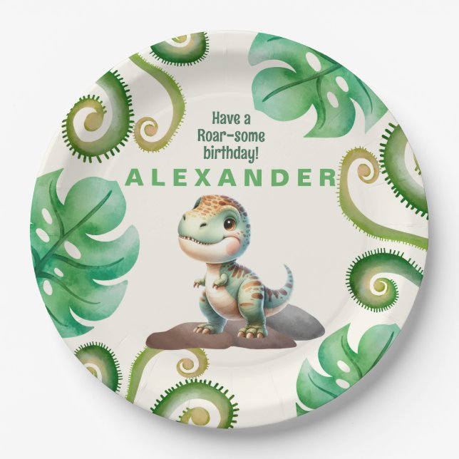 Dinosaur Birthday Party  Paper Plate (Front)