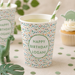 Dinosaur Birthday Party Photo Paper Cups