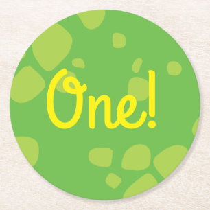 Dinosaur Birthday PArty Round Paper Coaster