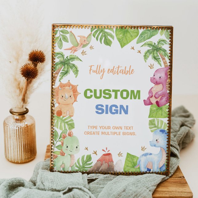 Dinosaur Birthday Party Table Sign (Creator Uploaded)