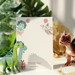 Dinosaur Birthday Party Thank You Card