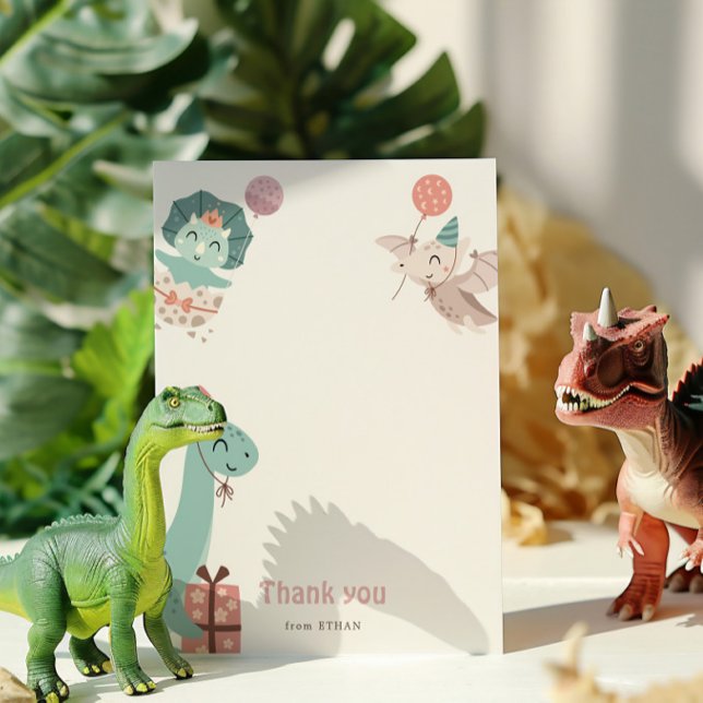 Dinosaur Birthday Party Thank You Card (Creator Uploaded)