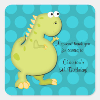 Dinosaur Birthday Party Thank You Stickers