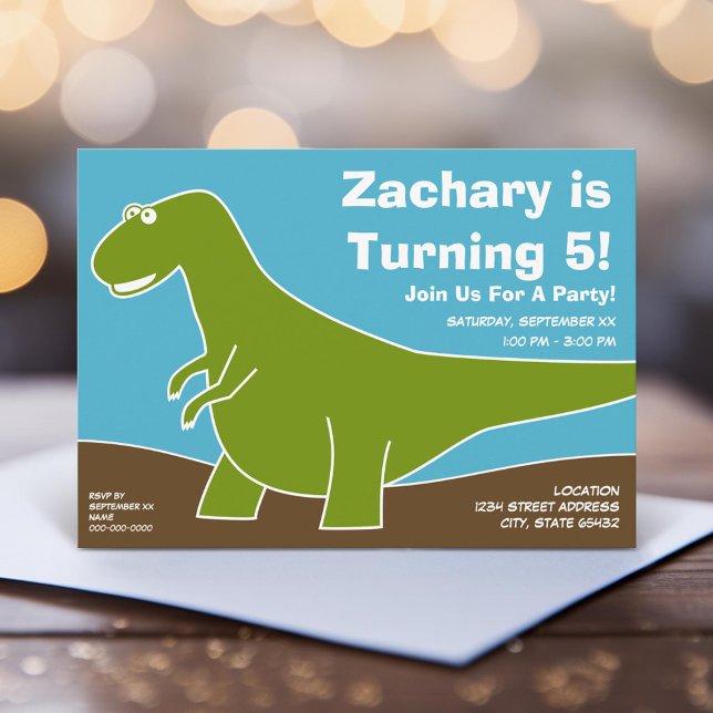 Dinosaur Birthday Party Theme Invitation (Unique Photo Card)