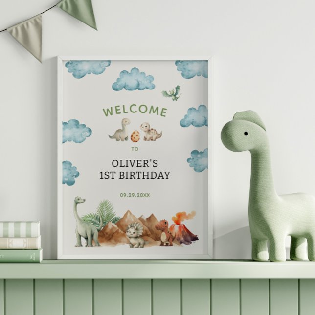 Dinosaur Birthday Party Welcome Poster (Creator Uploaded)