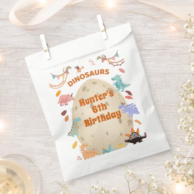 Dinosaur Birthday Party with Giant Dino Egg   Favour Bags (Clipped)