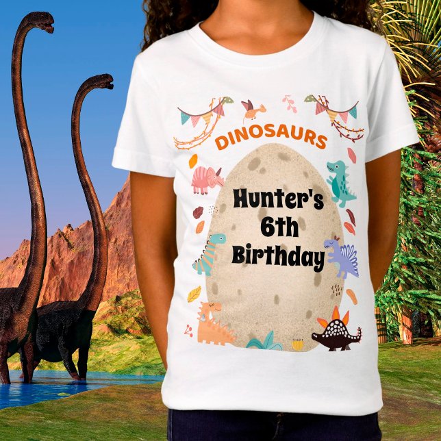 Dinosaur Birthday Party with Giant Dino Egg   T-Shirt (Creator Uploaded)