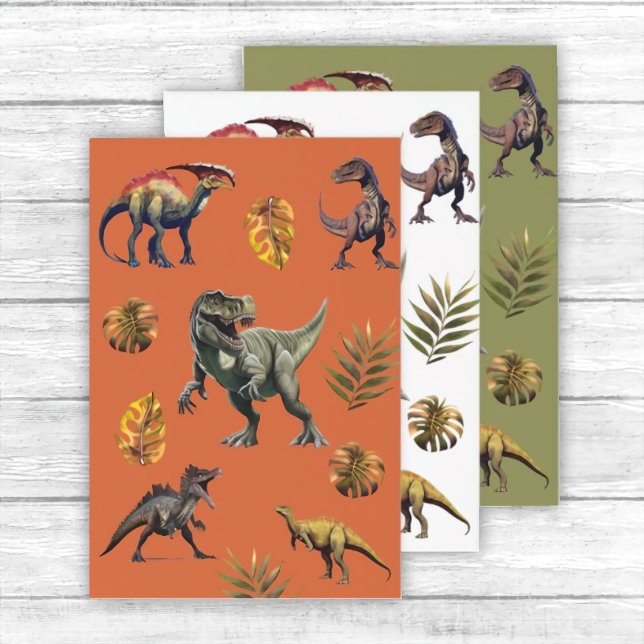 Dinosaur Birthday Party Wrapping Paper Sheet (Creator Uploaded)