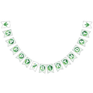 Dinosaur Birthday Pennant Flag Banner
