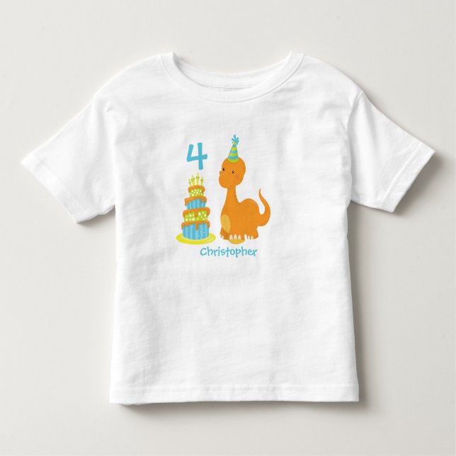 Dinosaur Birthday Personalised Shirt - Dino Bday (Front)