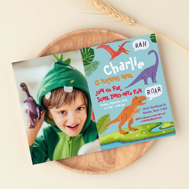 Dinosaur Birthday Photo Invitation (Creator Uploaded)