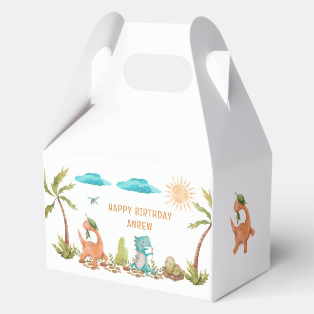 Dinosaur Birthday Rex birthday Favour Box (Front)