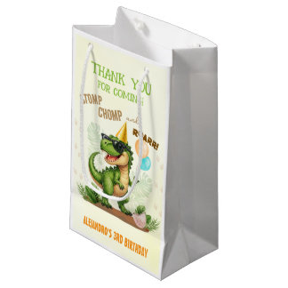 Dinosaur Birthday - Stomp Chomp Roar T-Rex Birthda Small Gift Bag