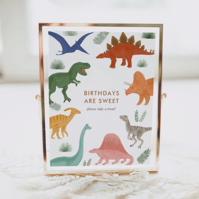 Dinosaur Birthday Take a Treat Dessert Table Sign (Creator Uploaded)