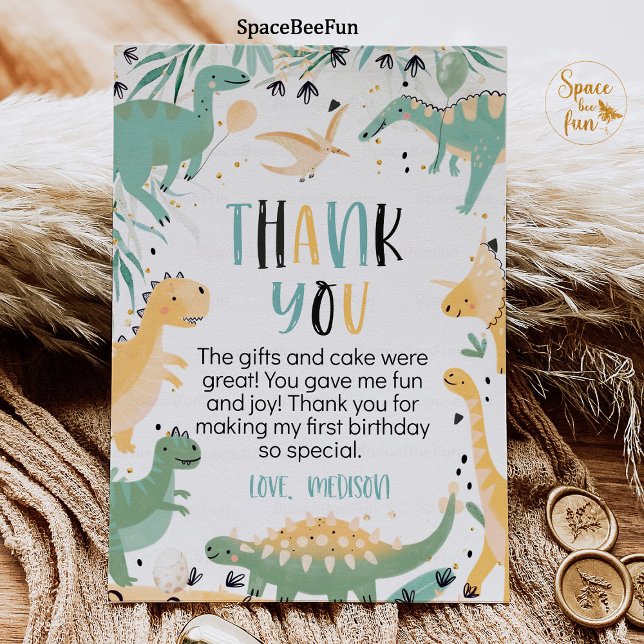 Dinosaur Birthday Three Rex Thank you Boy Dino Invitation (Dinosaur Birthday,Three Rex,Thank you card, Boy Dino 2nd rex,dinosaur party,birthday thank you,tropi)