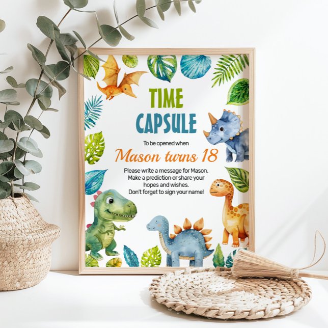 Dinosaur Birthday Time Capsule Sign (Creator Uploaded)
