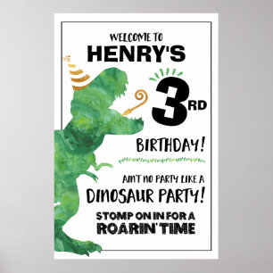 Dinosaur Birthday Welcome Sign