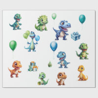 Dinosaur Birthday Wrapping Paper