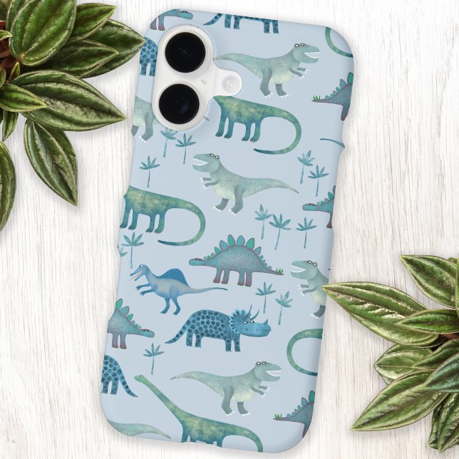 Dinosaur Blue Pattern (Fun dinosaur pattern cell phone case)