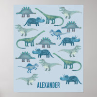 Dinosaur Blue Personalised