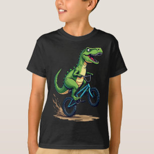 Dinosaur Bmx Bike Rider Mountain Biking Funny Boys T-Shirt