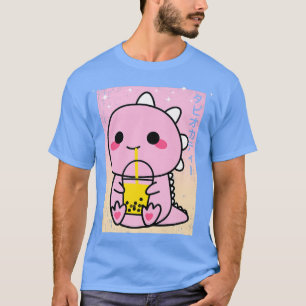 Dinosaur Boba Bubble Tea Cute Kawaii Kids Gift Pre T-Shirt